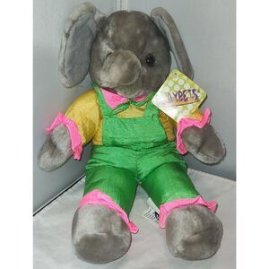 Kuddle Me Toys Animal Pals Grey Elephant Nylon Color block 1999 Playpets Plush S